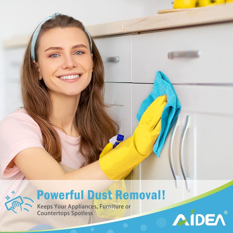 AIDEA Microfiber Cleaning Cloths - 24 Pack, Highly Absorbent, Lint Free, Streak Free for Home, Kitchen, Car, and Window - Image 4