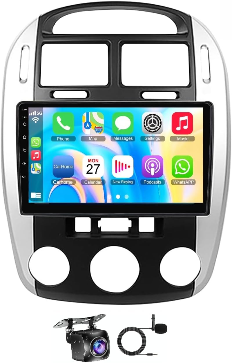 Vierex Fit Kia Cerato Car Stereo System Android Screen for Kia Cerato 2004-2008, GPS Navigation, CarPlay, Android Auto, Wireless Fast Interface AHD Camera Included (4+32GB Carplay 8CORE) - Image 1