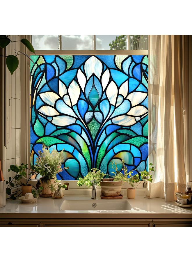 Bluejw BL301-330 Cross Border Colorful Square Electrostatic Glass Sticker Home Decorative Stained Glass Window Glass - Image 5