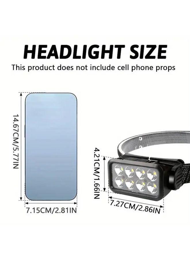 Bright 8LED Rechargeable Motion Sensing Headlamp Adjustable Headlight For Fishing Hiking - Image 4