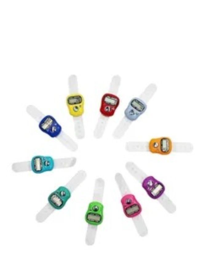 24 Piece LCD Digital Display Electronic Tasbeeh Ring for Islamic Male Finger Multicolor Counter Ring Digital Counter Manually Reset - Image 1