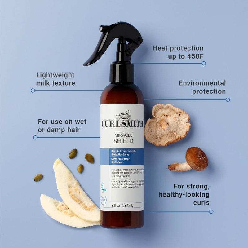 CURLSMITH كيرلسميث - درع المعجزة، رذاذ حماية غني بالبروتين لجميع أنواع الشعر والتجاعيد (2 أونصة سائلة) - Image 2
