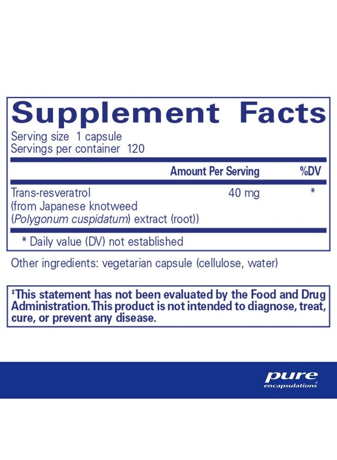 Pure Encapsulations ريسفيراترول؛ مكمل لدعم صحة القلب والأوعية الدموية والإدراك والخلايا*؛ 120 كبسولة - Image 3