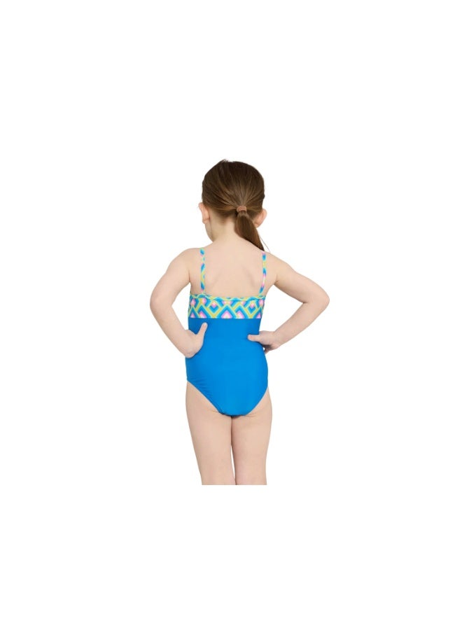 Zoggs Girls Xena Panel Classicback Swimsuit Navy/Green | Ecolast+ Fabric, 100% Chlorine Proof, Quick-Dry, UPF 50+ Sun Protection, Sporty Panel Style, Secure Fit & Front Lined Swimwear | 463624-XENA26 - Image 3