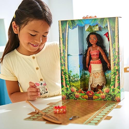 Disney store دمية قصة موانا من متجر ديزني، 11 بوصة، تشمل كتاب تلوين وفستان إضافي، دمية أميرة بالزي الكلاسيكي، ألعاب أميرة للفتيات - Image 2