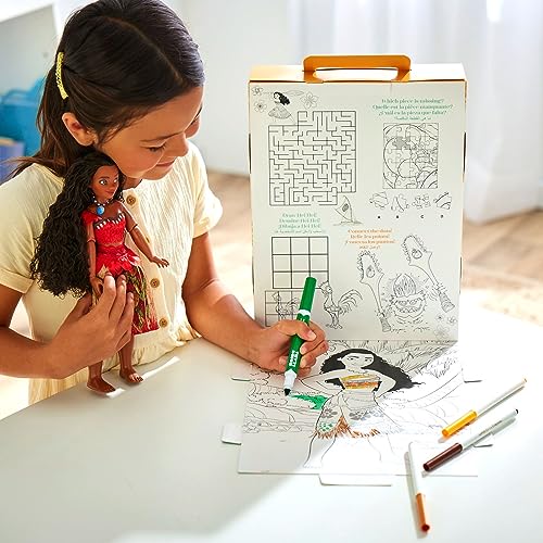 Disney store دمية قصة موانا من متجر ديزني، 11 بوصة، تشمل كتاب تلوين وفستان إضافي، دمية أميرة بالزي الكلاسيكي، ألعاب أميرة للفتيات - Image 4