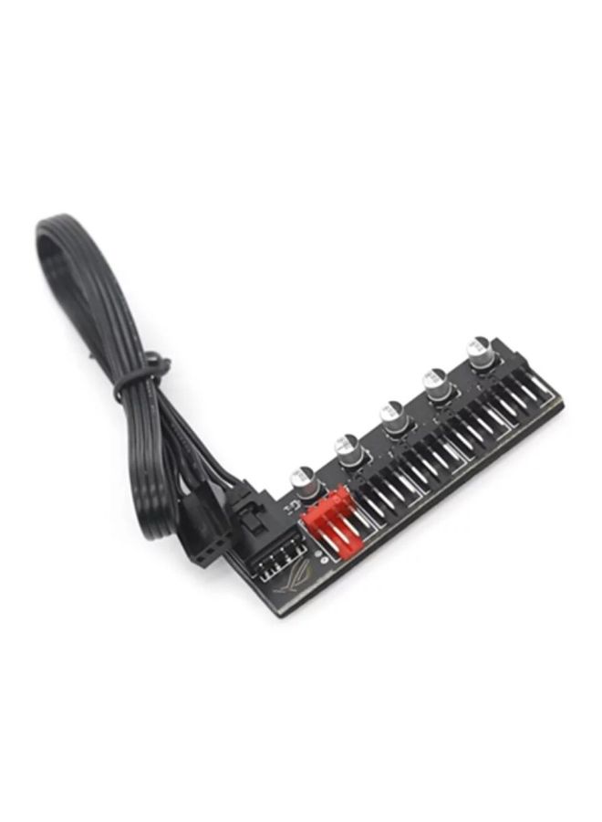 Loquat Motherboard Small 4Pin Pin One Ten PWM Hub FAN HUB Chassis Fan Set Line Computer Temperature Control Speed Control Board-Color:Double 10-way Integrator  - Image 4