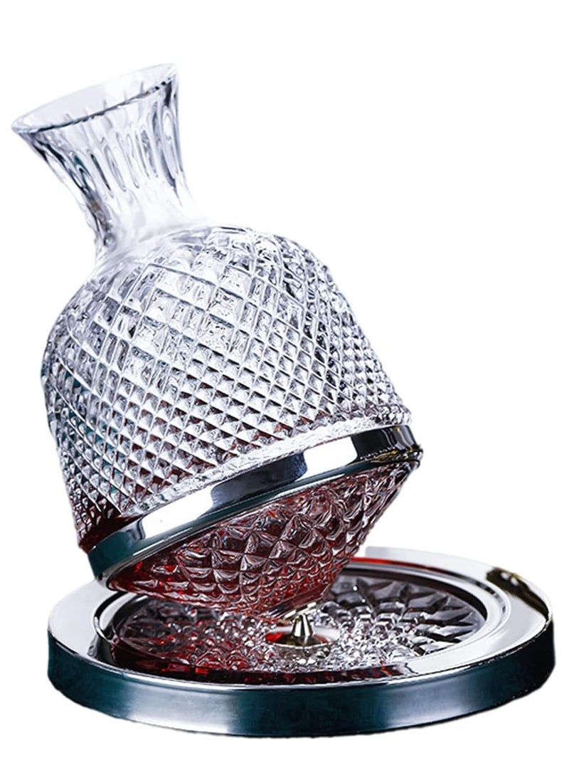 Generic - Decanter Vintage Style Rotating Decanter Baseless Lead-Free Crystal Clear Glass Decanter Juice Container - Image 1
