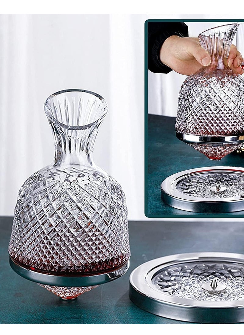 Generic - Decanter Vintage Style Rotating Decanter Baseless Lead-Free Crystal Clear Glass Decanter Juice Container - Image 1
