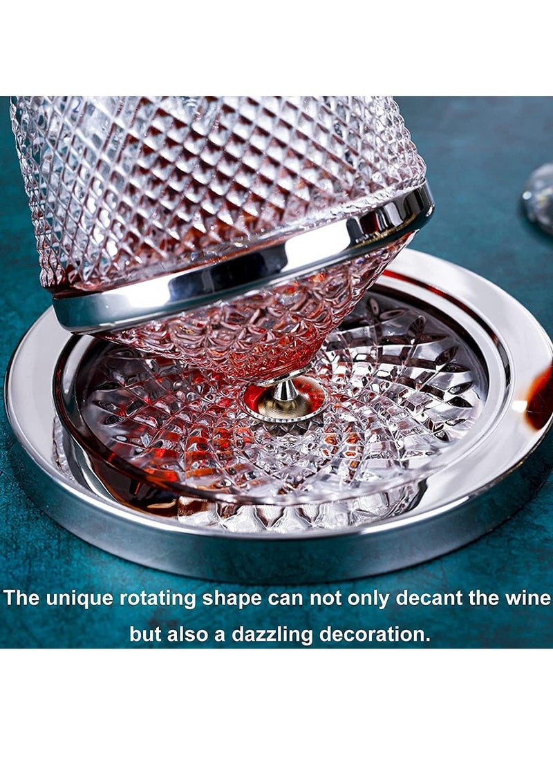 Generic - Decanter Vintage Style Rotating Decanter Baseless Lead-Free Crystal Clear Glass Decanter Juice Container - Image 1
