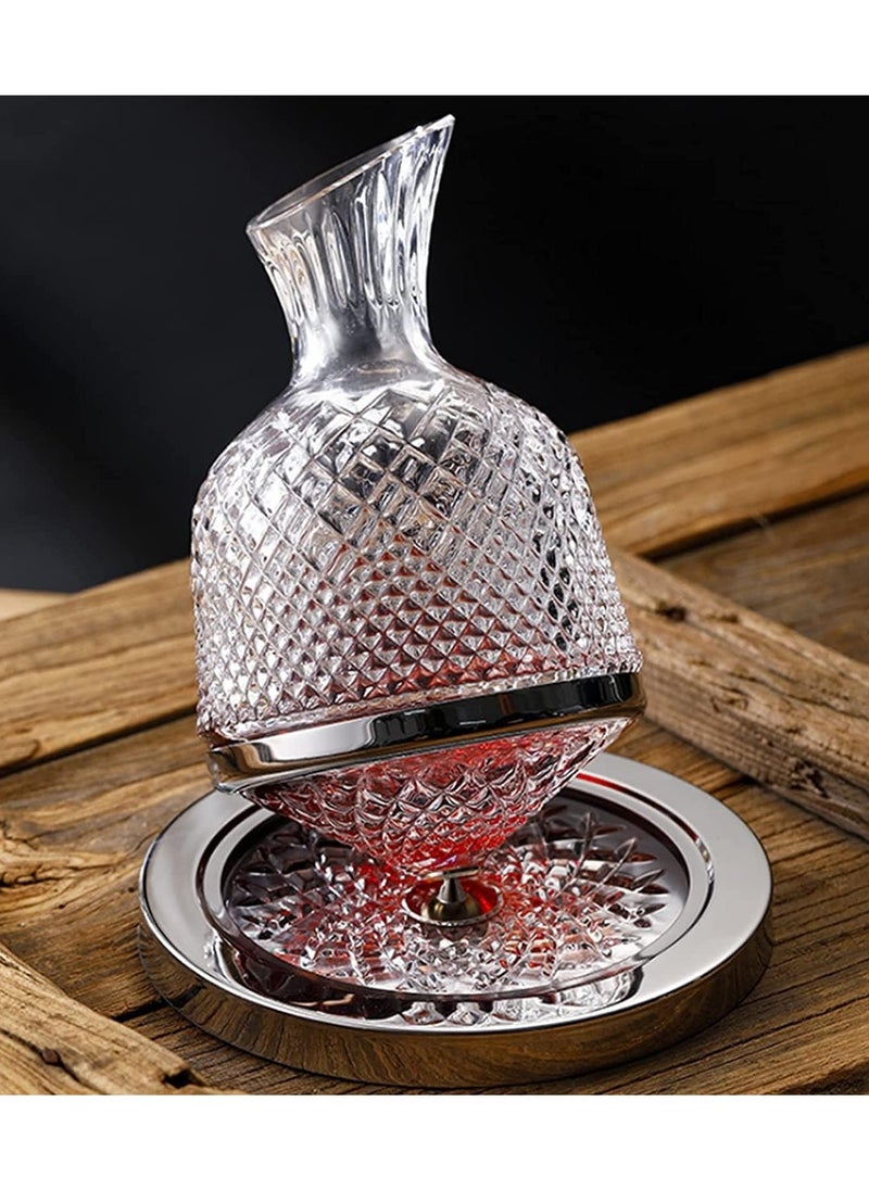 Generic - Decanter Vintage Style Rotating Decanter Baseless Lead-Free Crystal Clear Glass Decanter Juice Container - Image 1