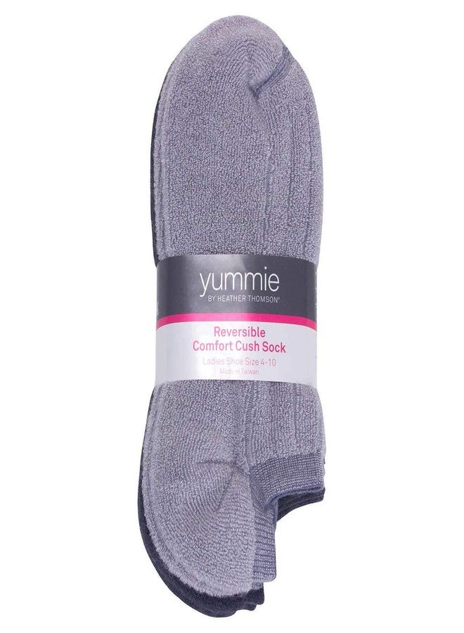 Yummie Ladies' Comfort Socks 3-pair ~ for Women ~ 2-In-1 Reversible sock - Image 3