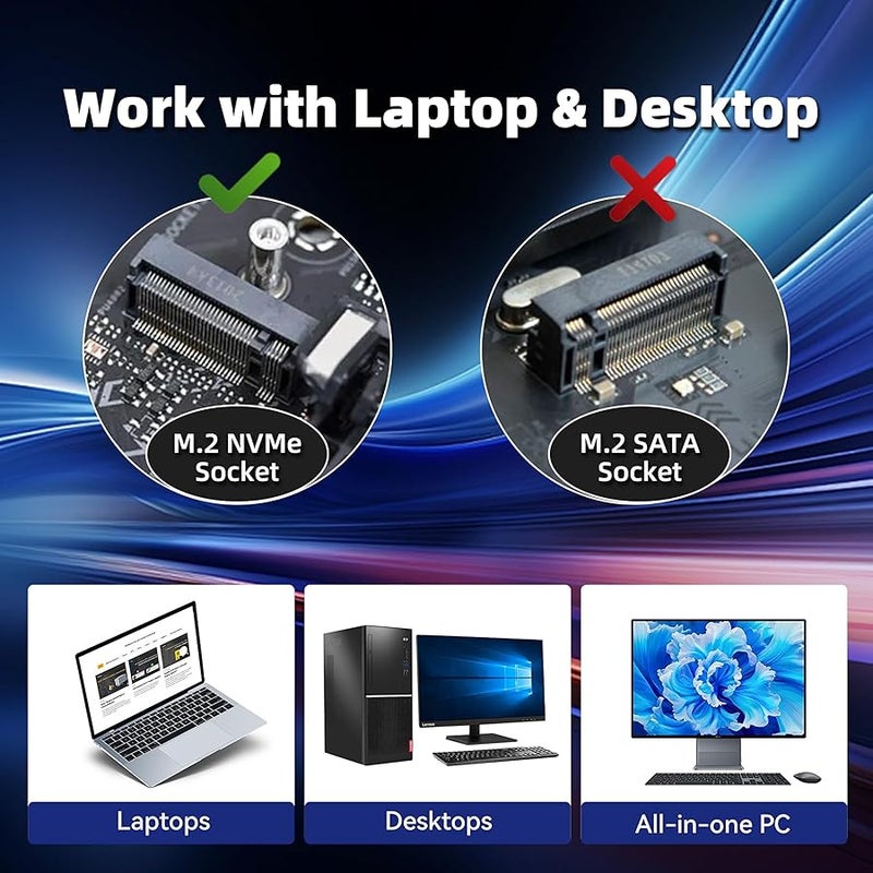 كينجس بيك كينج سبيك SSD 1TB، M.2 NVMe SSD الجيل 3×4 2280، حتى 2400 ميجابايت/ثانية، وسيط تخزين داخلي ذو حالة ثابتة مع ناند ثلاثي الابعاد، متوافق مع الكمبيوتر المكتبي واللاب توب - Image 3