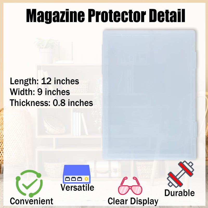 Aogigigio Magazine Protectors for Collectors - Clear Magazine Display Storage Birth Certificate Sleeves Box Case for Book Newspaper Comic, 12 x 9 x 0.8inch - Image 2