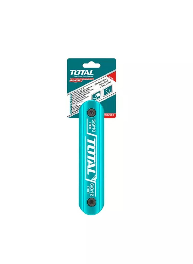 TOTAL Pocket Spanner Set 6 in 1 Folding Nut Driver Set Travelling Hiking Tool TOTAL THFND061 - Image 2
