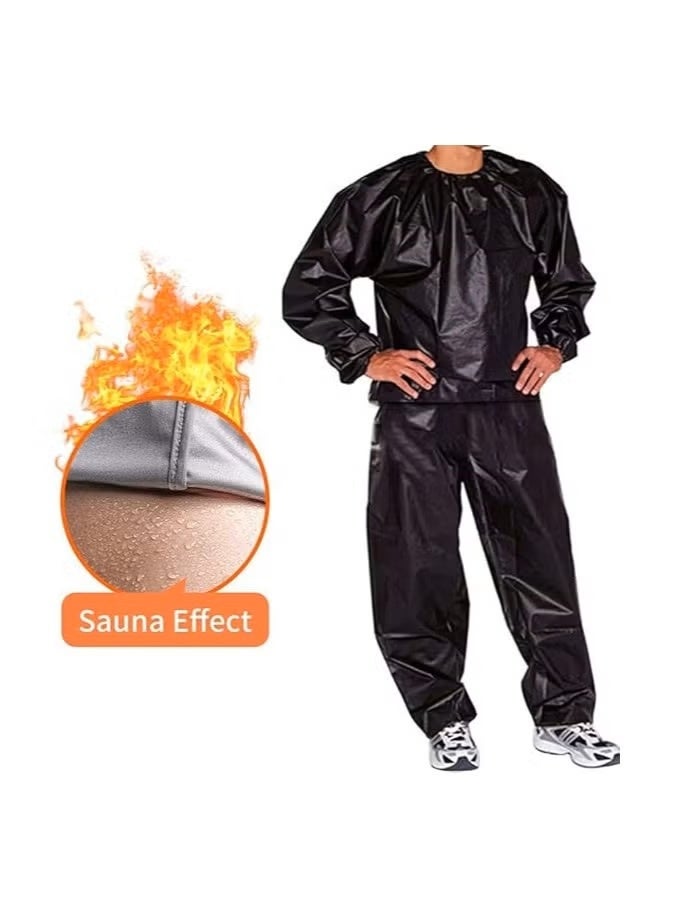 بدلة ساونا للتعرق للنساء/الرجال مع سحاب هودي لفقدان الوزن للياقة البدنية، بدلة تمارين في الجيم، أعلى وسروال - Image 2