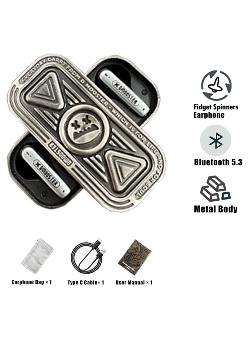 DMOOSTER - DMOOSTER co-branded Big Monster wireless Bluetooth headset metal fingertip gyroscope trendy play decompression artifact rotation push black - Image 1