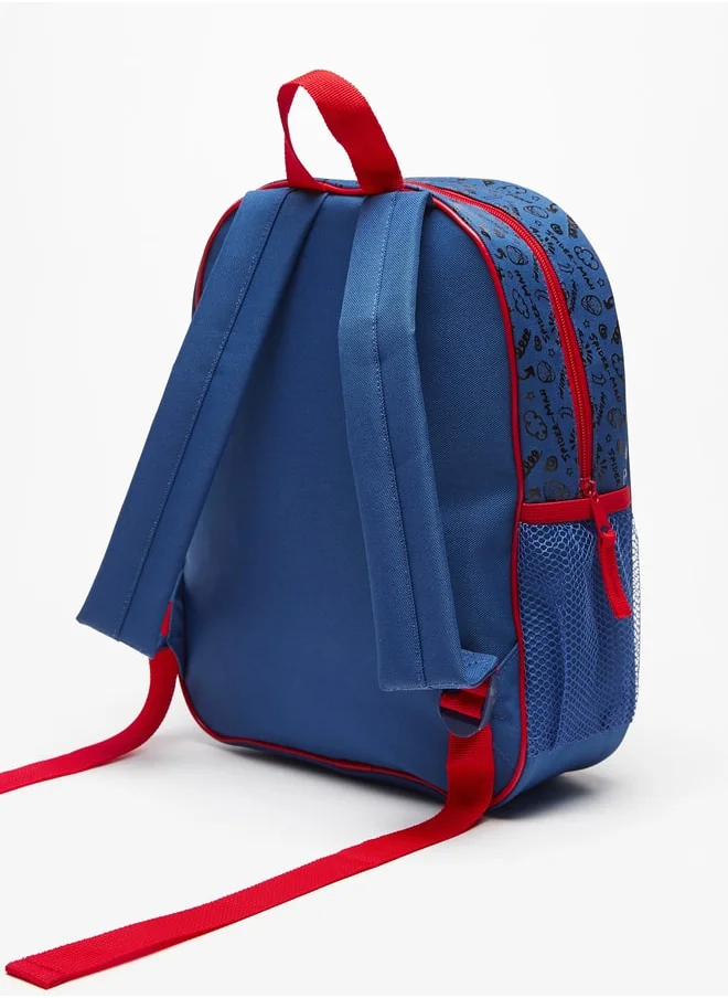 MARVEL Spider-Man Print Backpack with Adjustable Shoulder Straps - 33x26x13 cms