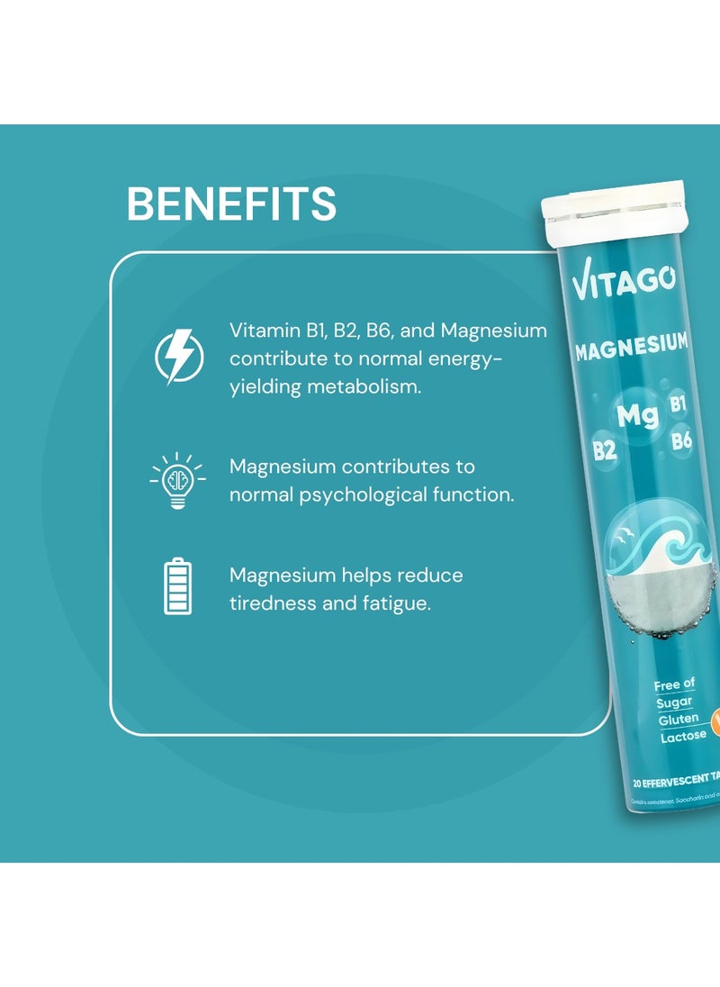 VITAGO - Magnesium Effervescent Tablet - 20 Tablets - Image 1