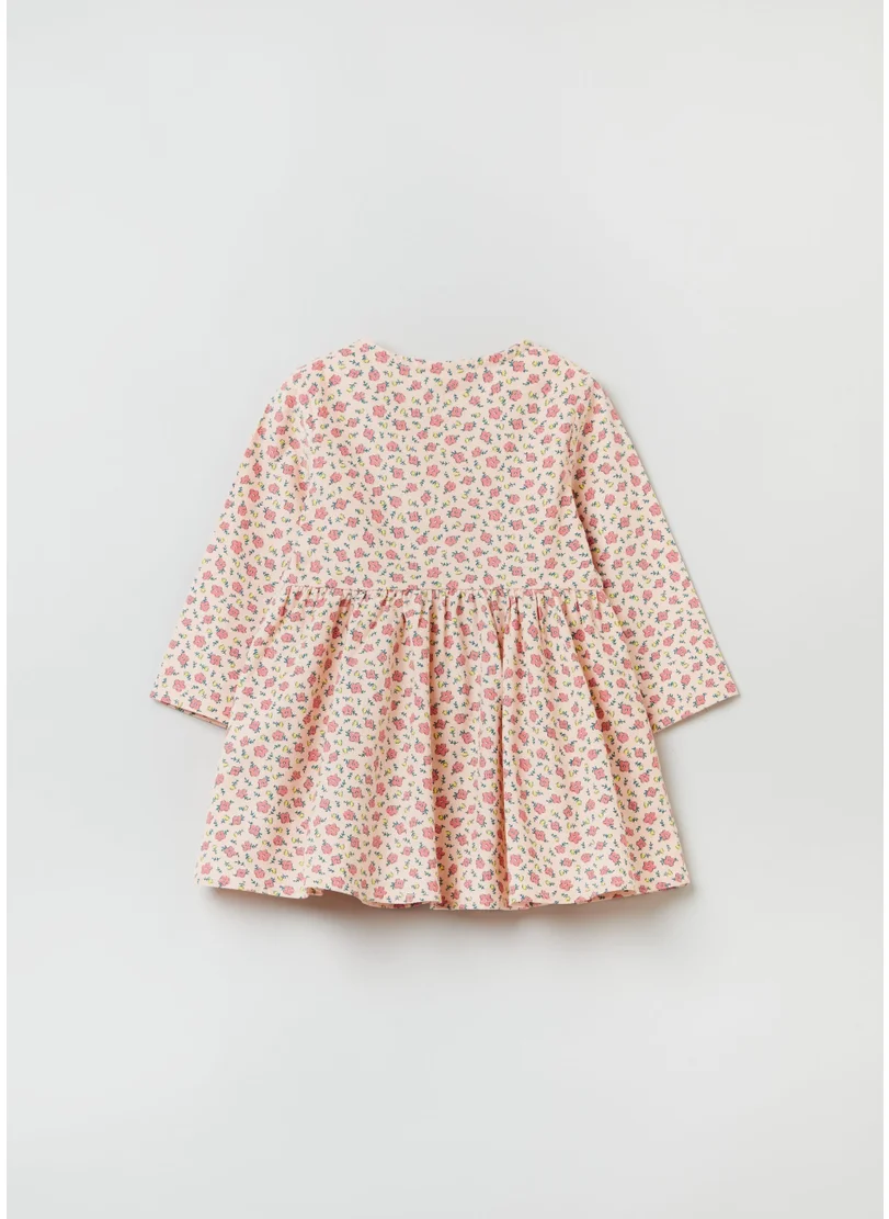 او في اس Ovs Baby Girl Corduroy Dress With Ditsy Floral Print