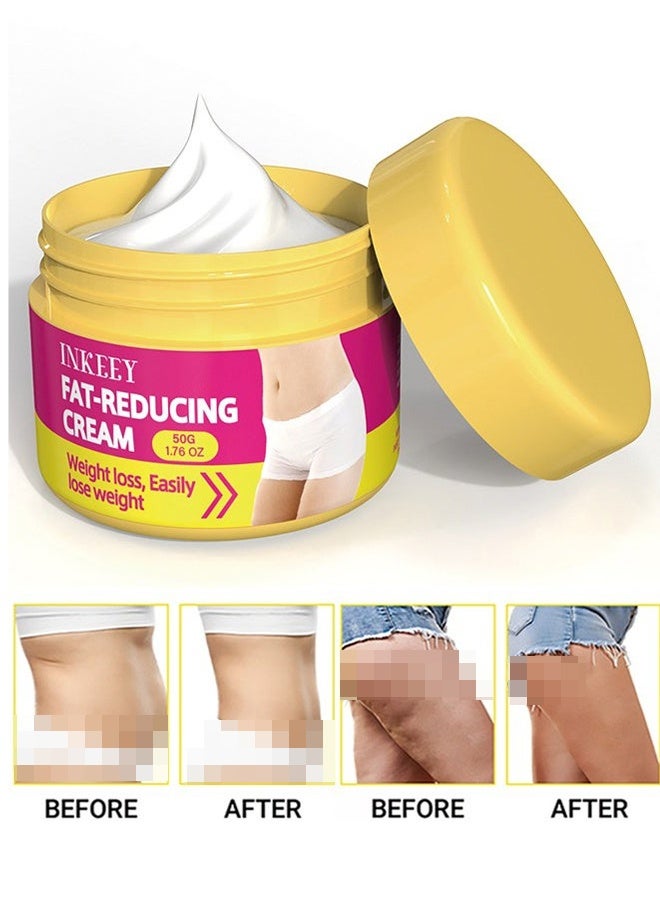إنكي كريم تقليل الدهون - كريم حارق الدهون لتدليك الجسم ونحت الجسم، كريم مضاد للسيلوليت للبطن والخصر والأفخاذ والبطن والأرداف، ي firm الجلد ويشدّه 50g - Image 1