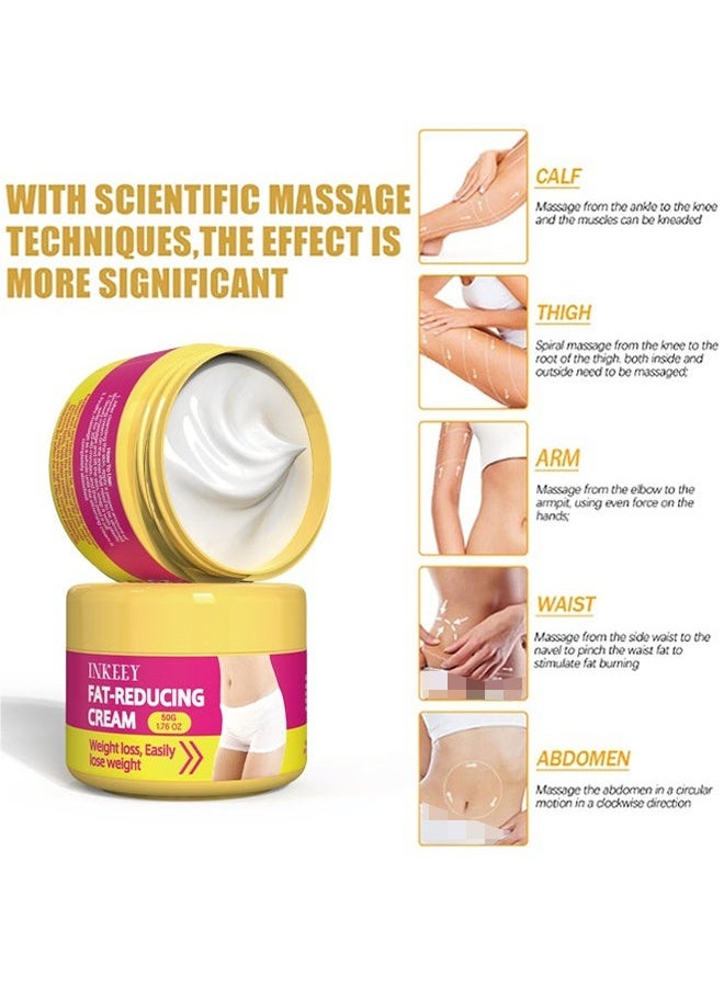 إنكي كريم تقليل الدهون - كريم حارق الدهون لتدليك الجسم ونحت الجسم، كريم مضاد للسيلوليت للبطن والخصر والأفخاذ والبطن والأرداف، ي firm الجلد ويشدّه 50g - Image 5