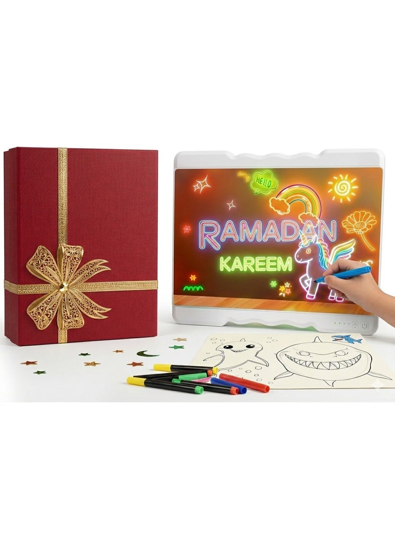 16-Inch Rechargeable LED Doodle Glow Drawing Board - Ultimate Art Set for Kids, Painting Kit & Drawing Book for Kids (Mess-Free Coloring & Arts) - Image 2