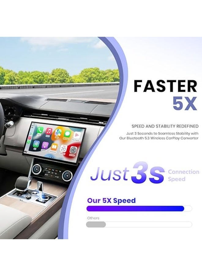 Wireless CarPlay Adapter for iPhone – Converts wired connection to wireless – Compact and easy-to-use design with USB and Type-C cables - Image 4