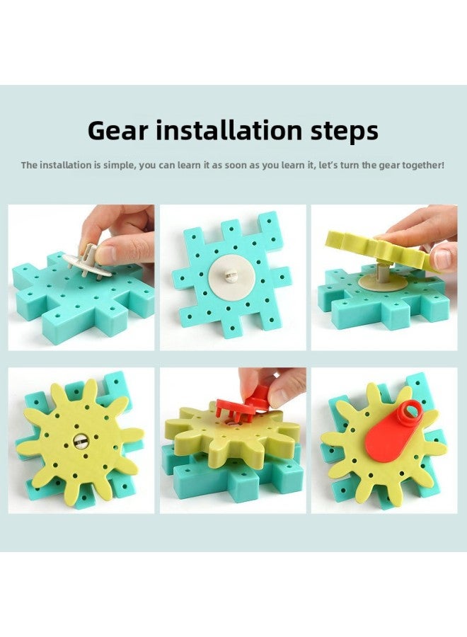Children's Rotating Gear Varied Assembled Building Blocks Mushroom Nails Assembled And Assembled Early Education Enlightenment Baby Toys-Color:268PCSC Gear Building Blocks - Image 3