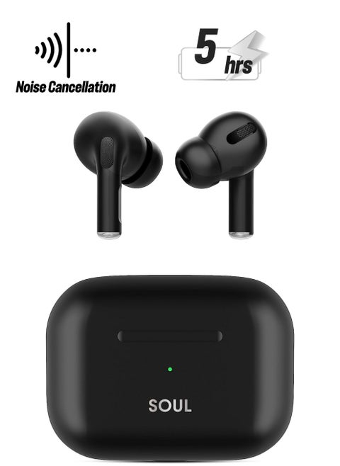Xcell Soul 13 Ear Buds Crystel Clear Sound with ENC, 5hrs play & talk time & 100 hours standby, compatible with most Android/iOS/Harmony OS devices - Black