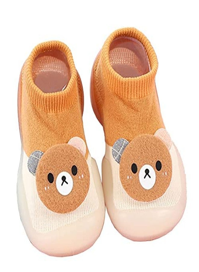 FAYBY Baby Boy Girls Anti-Skid Socks Shoe for Toddler | Soft Rubber Breathable Sole Booties Kids | Cute Stylish Non Slip Flexible Shoes (Multicolor) (Bear, 24-25 Month) - Image 1