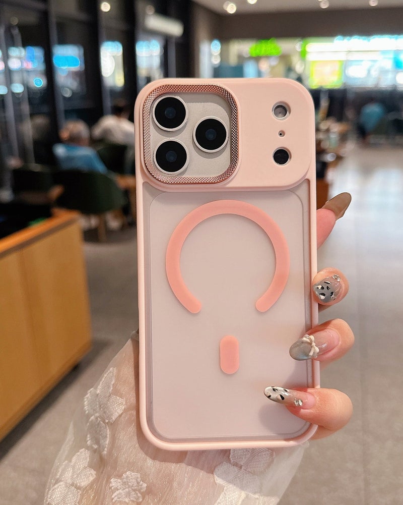 for iPhone 17 Pro Max Case Compatible with MagSafe,Magnetic Phone Case for iPhone 17 Pro Max,Diamond Texture Matte Anti-Fingerprint Shockproof Luxury INS Style Protective Cover Baby Pink - Image 5