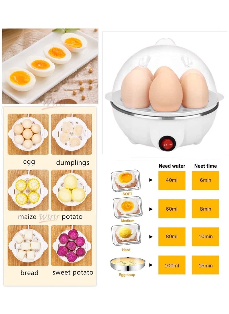 Egg Steamer, Egg Cooker, 350W Electric Egg Beater, Egg Cooker, 7 Egg Volume Steamed Egg Automatically Closed, Double Steamed Egg.
