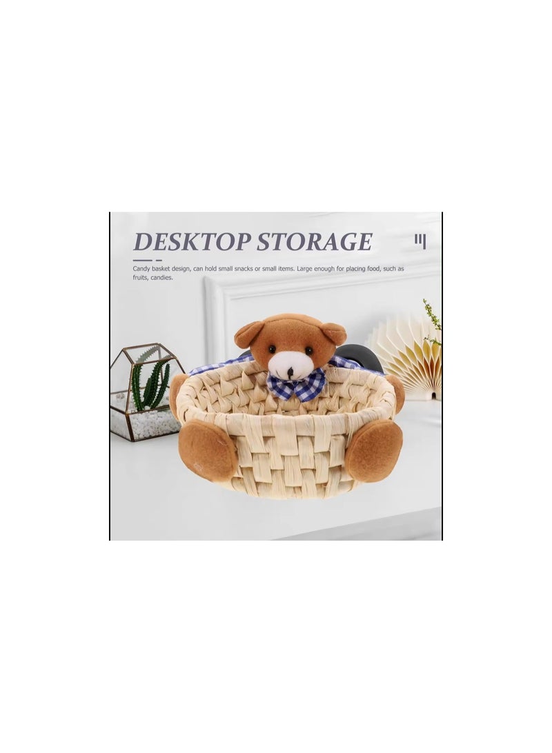 Woven Sundries Basket Woven Storage Cotton Rope Wardrobe Towel Puppy  Mini Storage Box Decorative Storage basket  - Image 4
