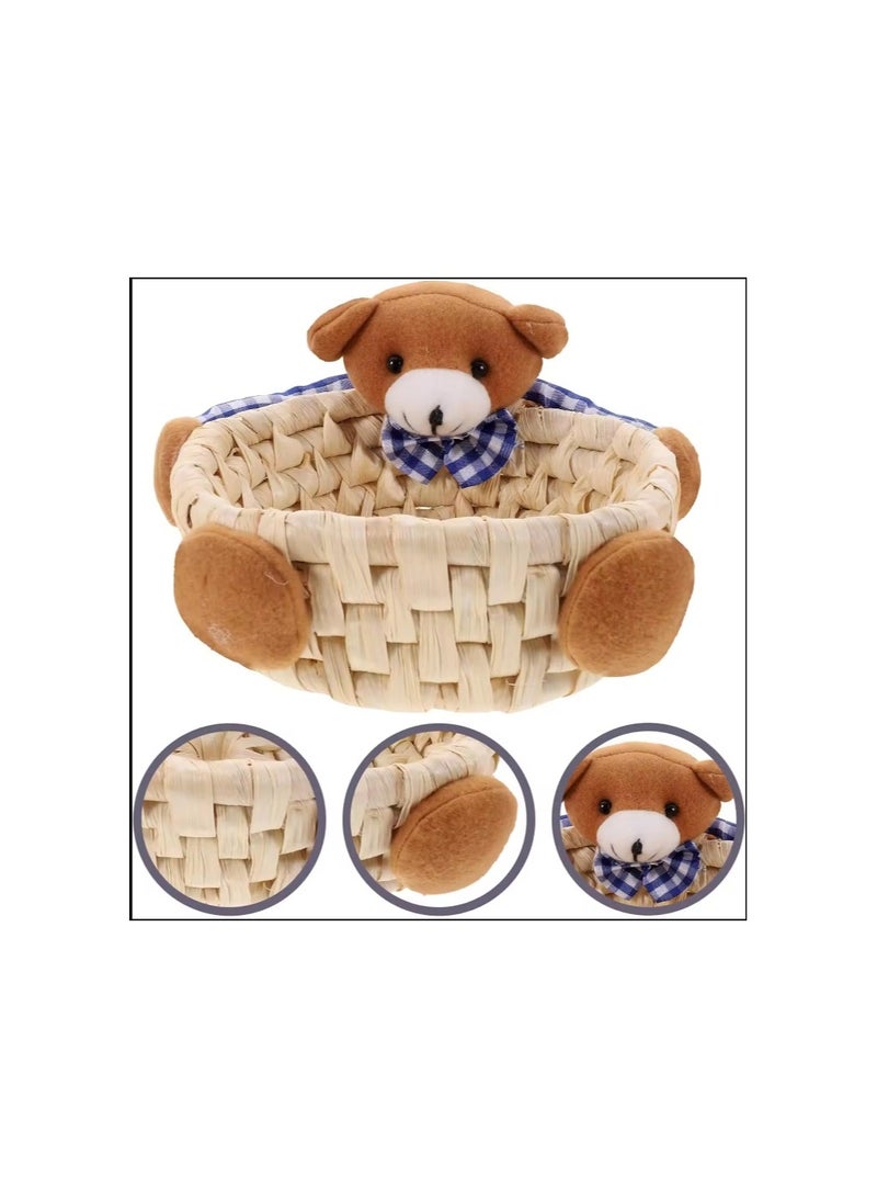 Woven Sundries Basket Woven Storage Cotton Rope Wardrobe Towel Puppy  Mini Storage Box Decorative Storage basket  - Image 2