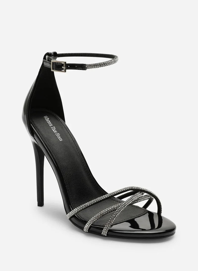 Where's That From 'Summer' Stiletto High Heels With Rhinestone Strap