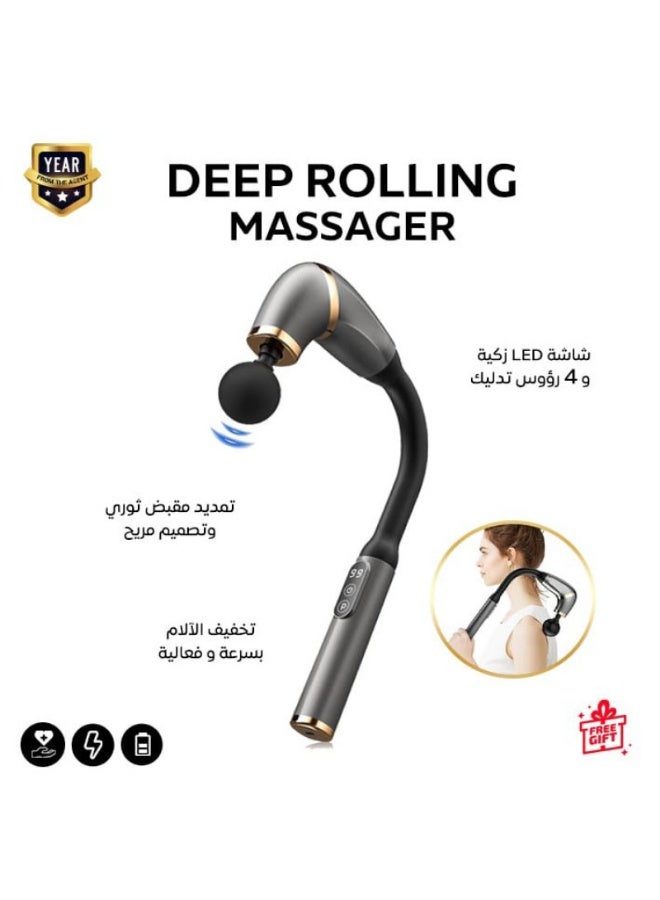 أس بي جهاز تدليك كهربائي محمول بتصميم U مع سرعات متعددة ورؤوس قابلة للتبديل - Image 1