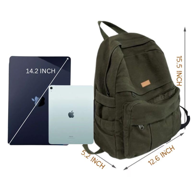 FUOCO College bag for Man & Women | Bagpacker bag for Girls | Canvas Bag for Men | Aesthetic school bags korean | Travel bags for women latest college School beg - Image 5