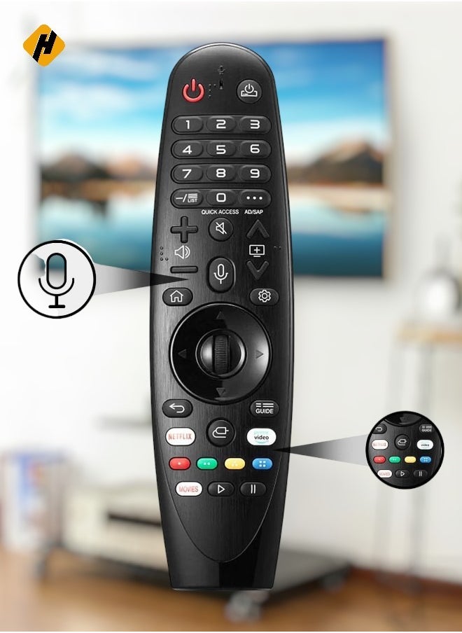 HuHa - Replacement for LG Smart TV Remote Magic Remote Control with Voice and Pointer Function Universal LG Remote for LG UHD OLED QNED NanoCell 4K 8K Models Netflix and Prime Video Hot Keys Google/Alexa - Image 1