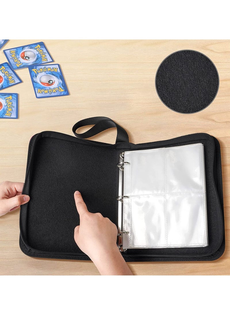 4-Pocket Binder Compatible with Pokemon Card, 400 Pockets Portable Trading Cards Holder Collector Album with 50 Removable Sheets for Boys Girls - Image 4