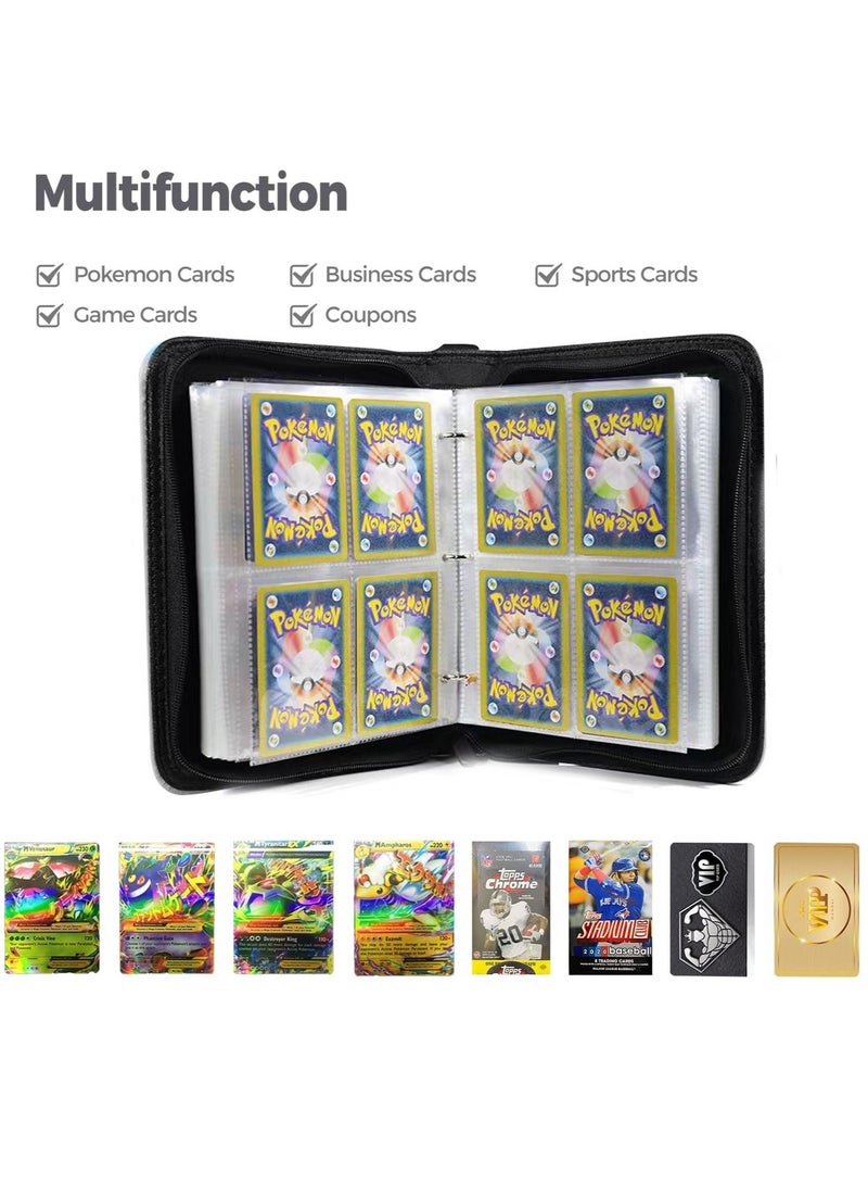 4-Pocket Binder Compatible with Pokemon Card, 400 Pockets Portable Trading Cards Holder Collector Album with 50 Removable Sheets for Boys Girls - Image 2