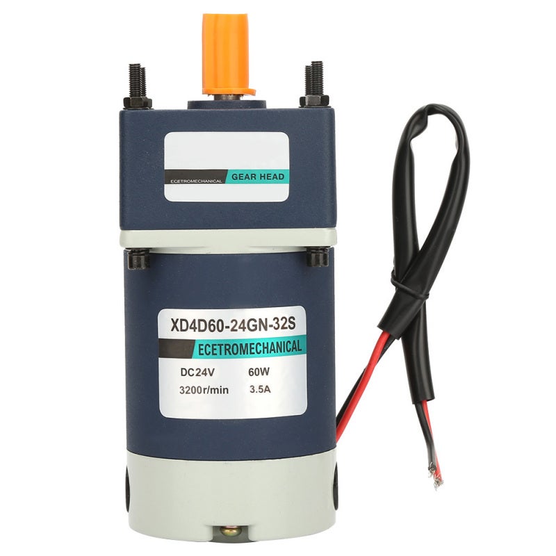 24V DC Geared Motor: 60W High Torque Metal Gear Motor - Adjustable Speed Helical Gear Motor for Robotics Projects, CNC Machine Tool, Industrial Automation, DIY Power Tools - Image 1