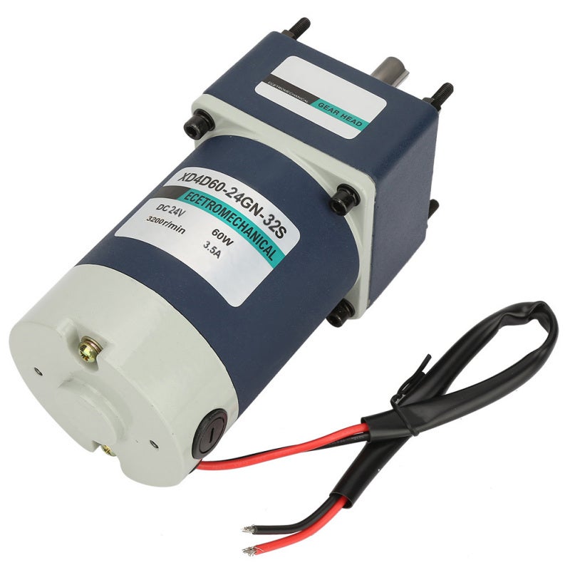 24V DC Geared Motor: 60W High Torque Metal Gear Motor - Adjustable Speed Helical Gear Motor for Robotics Projects, CNC Machine Tool, Industrial Automation, DIY Power Tools - Image 3