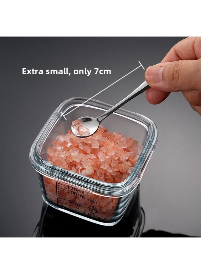 Special Small 304 Stainless Steel Seasoning Spoon Mini Ice Cream Spoon Ice Cream Spoon Dessert Small Round Spoon Coffee Spoon Wholesale-Colors:304 Mini Seasoning Spoons 5 Pieces 7.5cm  - Image 2