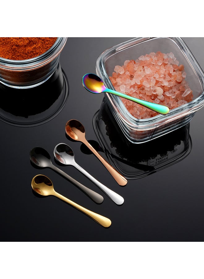 Special Small 304 Stainless Steel Seasoning Spoon Mini Ice Cream Spoon Ice Cream Spoon Dessert Small Round Spoon Coffee Spoon Wholesale-Colors:304 Mini Seasoning Spoons 5 Pieces 7.5cm  - Image 5