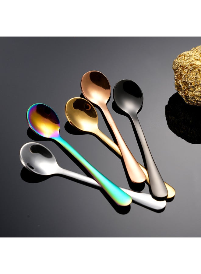 Special Small 304 Stainless Steel Seasoning Spoon Mini Ice Cream Spoon Ice Cream Spoon Dessert Small Round Spoon Coffee Spoon Wholesale-Colors:304 Mini Seasoning Spoons 5 Pieces 7.5cm  - Image 3