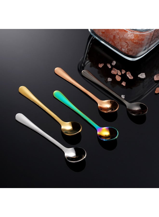 Special Small 304 Stainless Steel Seasoning Spoon Mini Ice Cream Spoon Ice Cream Spoon Dessert Small Round Spoon Coffee Spoon Wholesale-Colors:304 Mini Seasoning Spoons 5 Pieces 7.5cm  - Image 4
