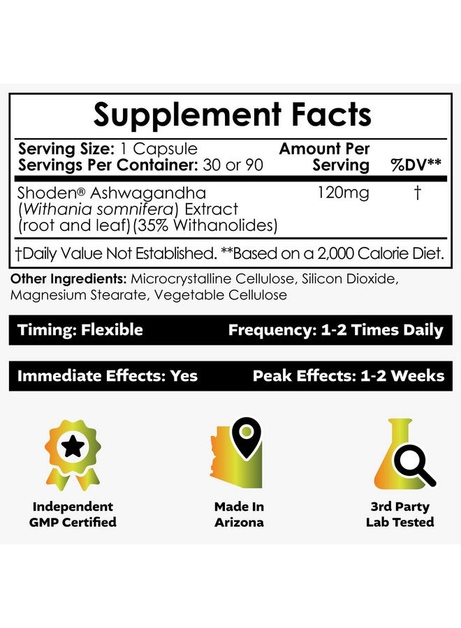Nootropics Depot Shoden Ashwagandha Extract Capsules | 120mg | 30 Count | 35% Withanolides - Image 2