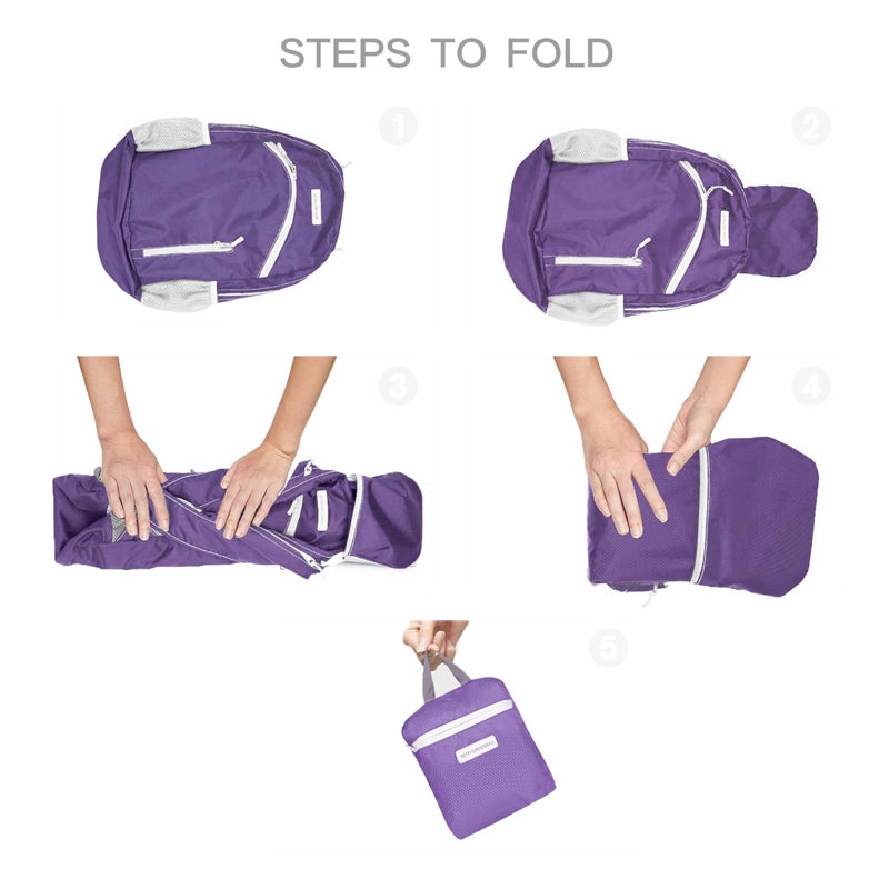 BEMYGREENBAG 35L Foldable Waterproof Backpack For Outdoor Sports With Inside Wet Clothes Compartment Packable For Multiple Uses Ultra Lightweight Ideal For Hiking Men And Women Travel(Purple) - Image 5