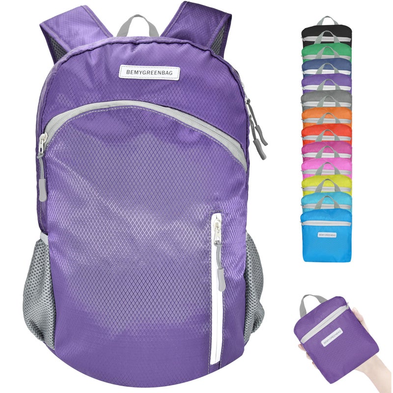 BEMYGREENBAG 35L Foldable Waterproof Backpack For Outdoor Sports With Inside Wet Clothes Compartment Packable For Multiple Uses Ultra Lightweight Ideal For Hiking Men And Women Travel(Purple) - Image 1